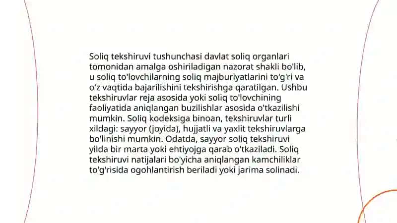 Soliq tekshiruvi tushunchasi 3