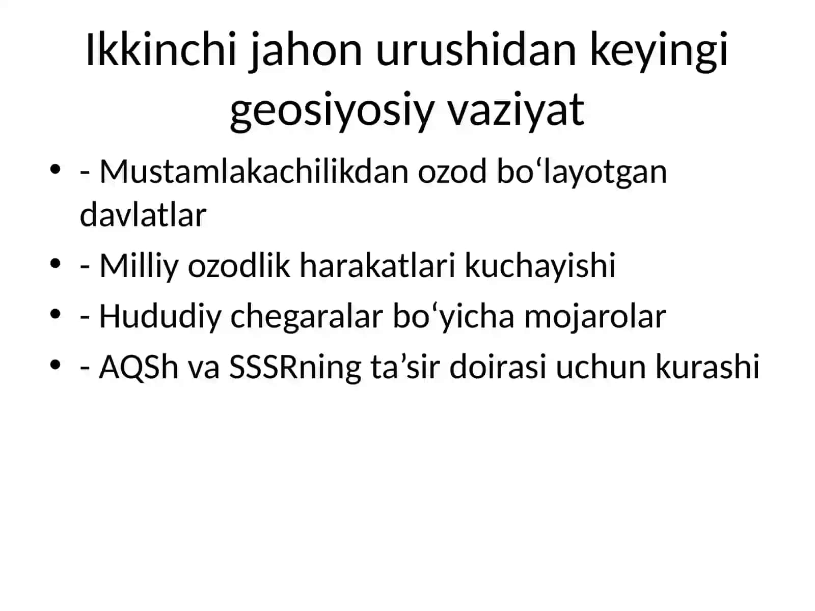 1945–1990 yillarda Yaqin va O‘rta Sharqda raqobat 3