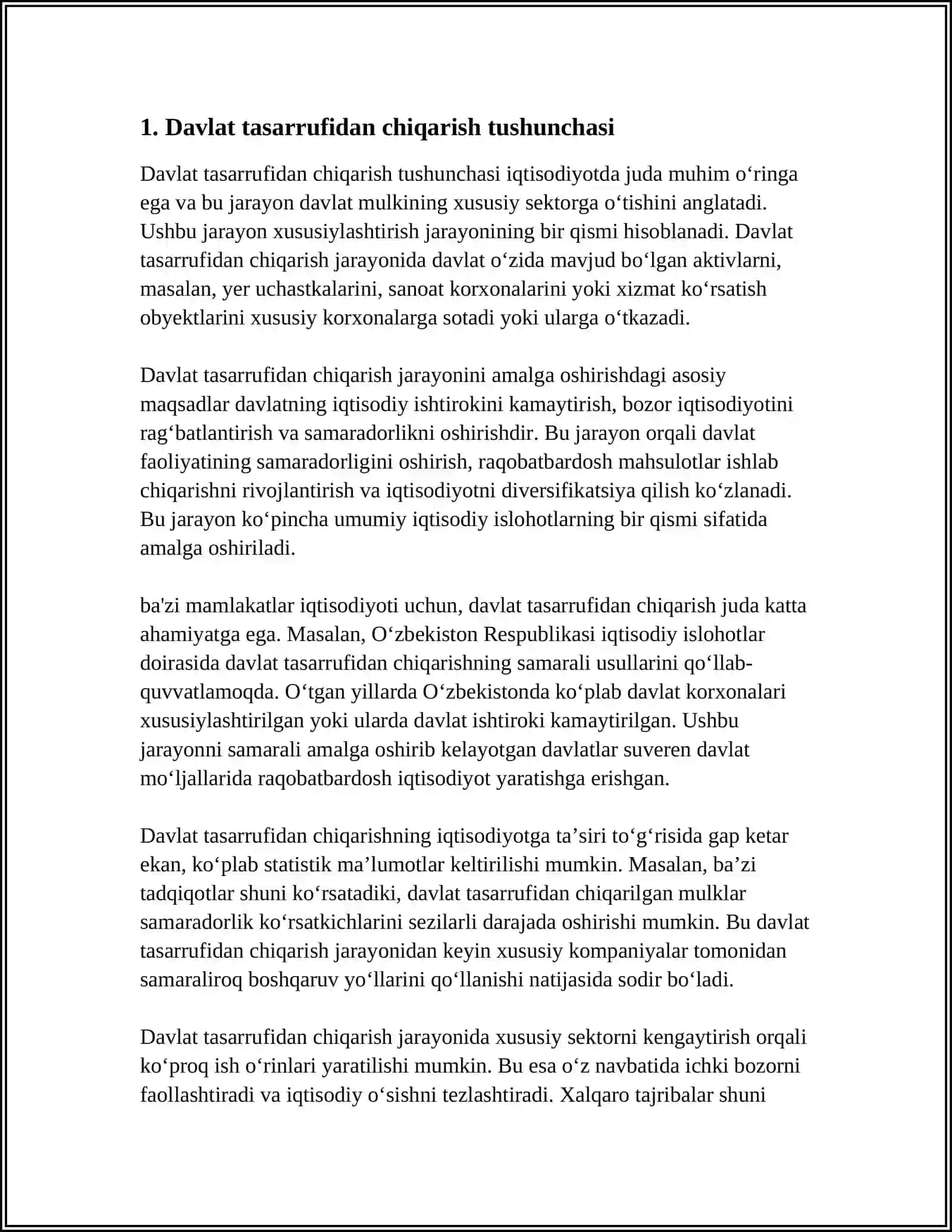 MULKNI DAVLAT TASARRUFIDAN CHIQARISH VA NODAVLAT SHAKLLARGA O'TKAZISH JARAYONLARI 3