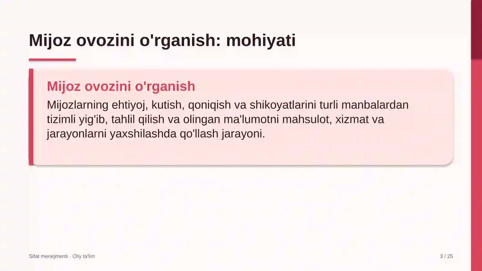 Texnik ko'rik markazlarida mijoz ovozini o'rganish 3