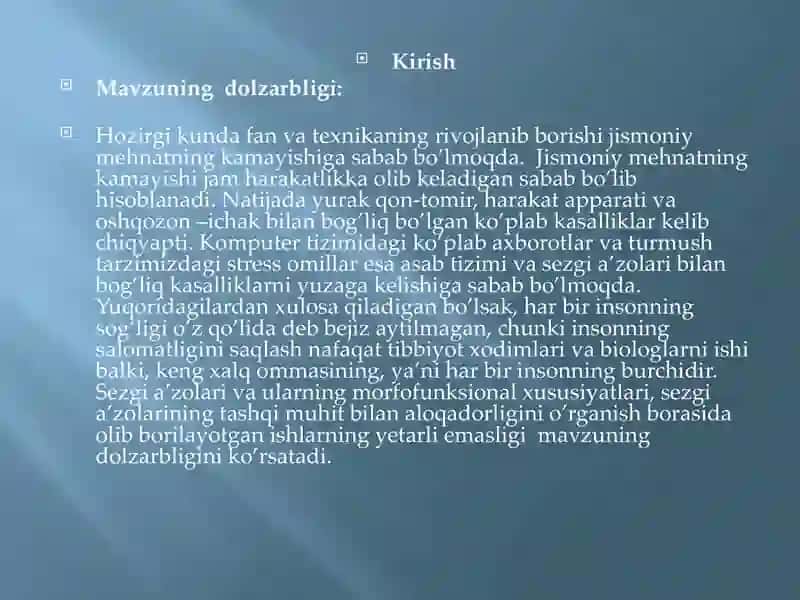SEZGI A’ZOLARINING MORFOFUNKSIONAL XUSUSIYATLARI 3
