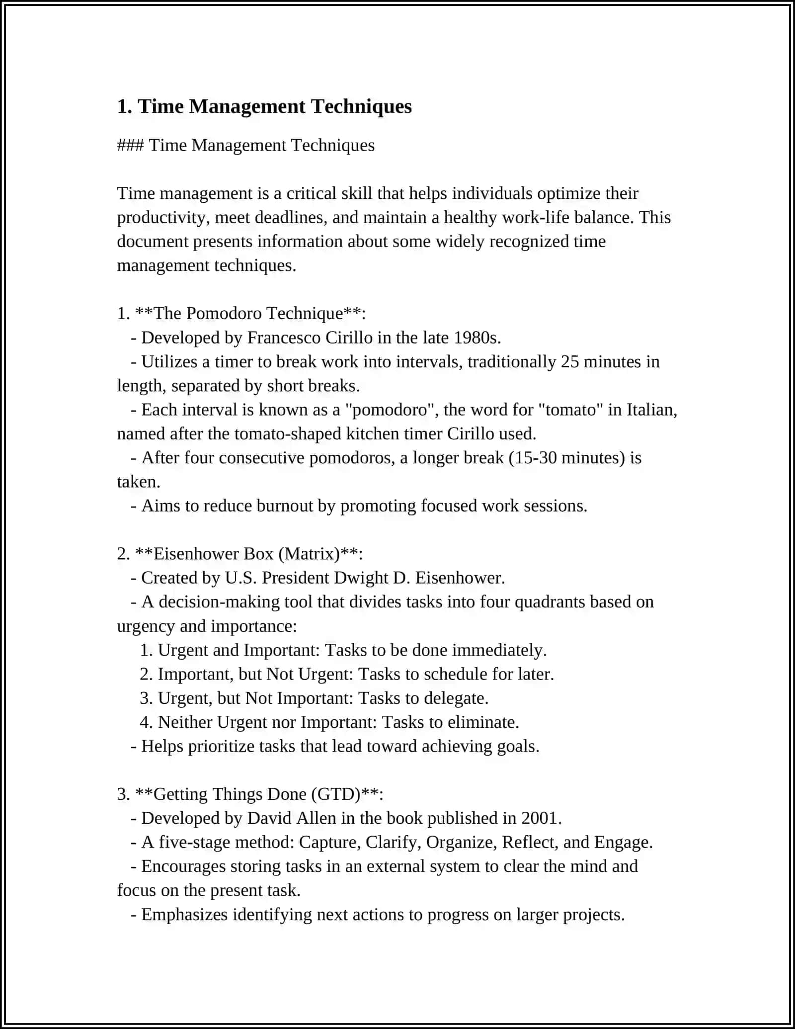 Time Management Techniques 3