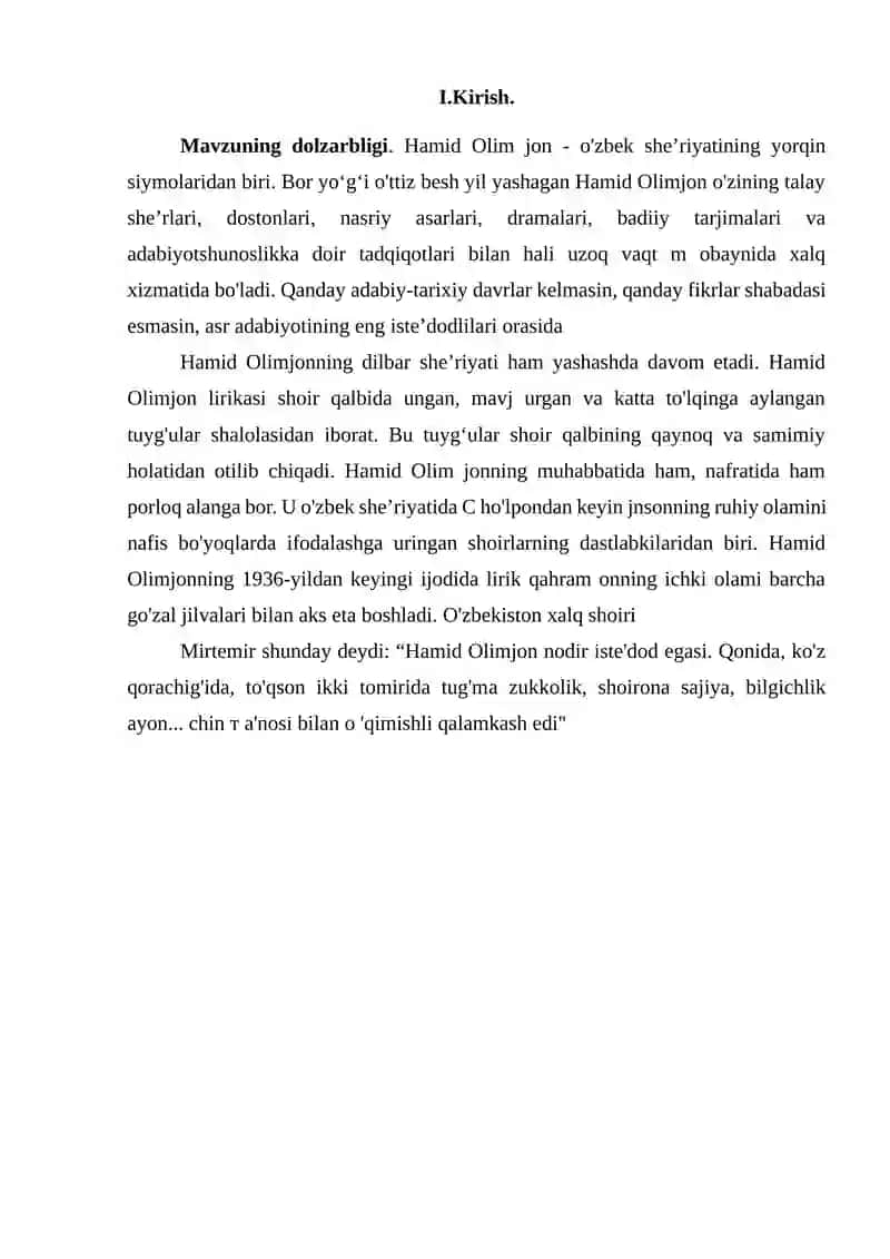Hamid Olimjon lirikasida tabiat tasviri 3