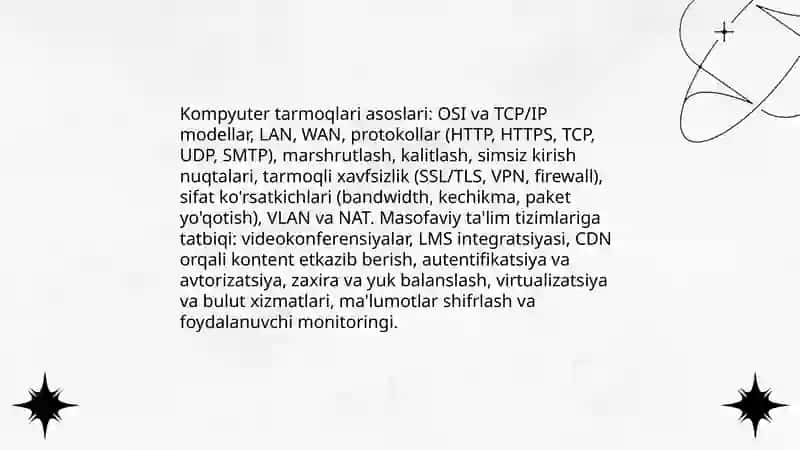 Kompyuter tarmoqlari asoslari va masofaviy ta'lim tizimlariga tatbiqi 3