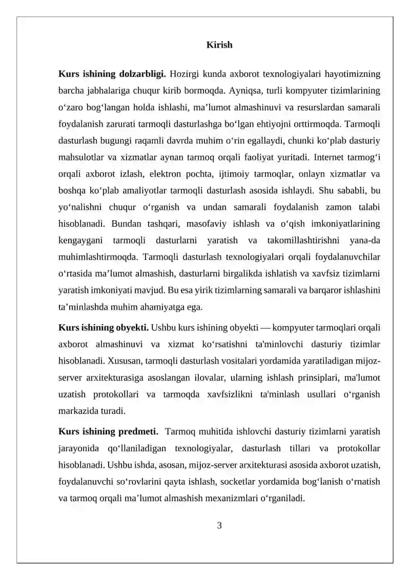 Tarmoqli dasturlash 3