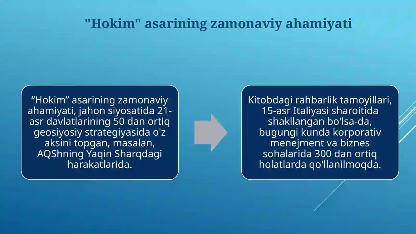 Makiyavelining "Hukmdor" asarini taqdimot gatayyorlash 3