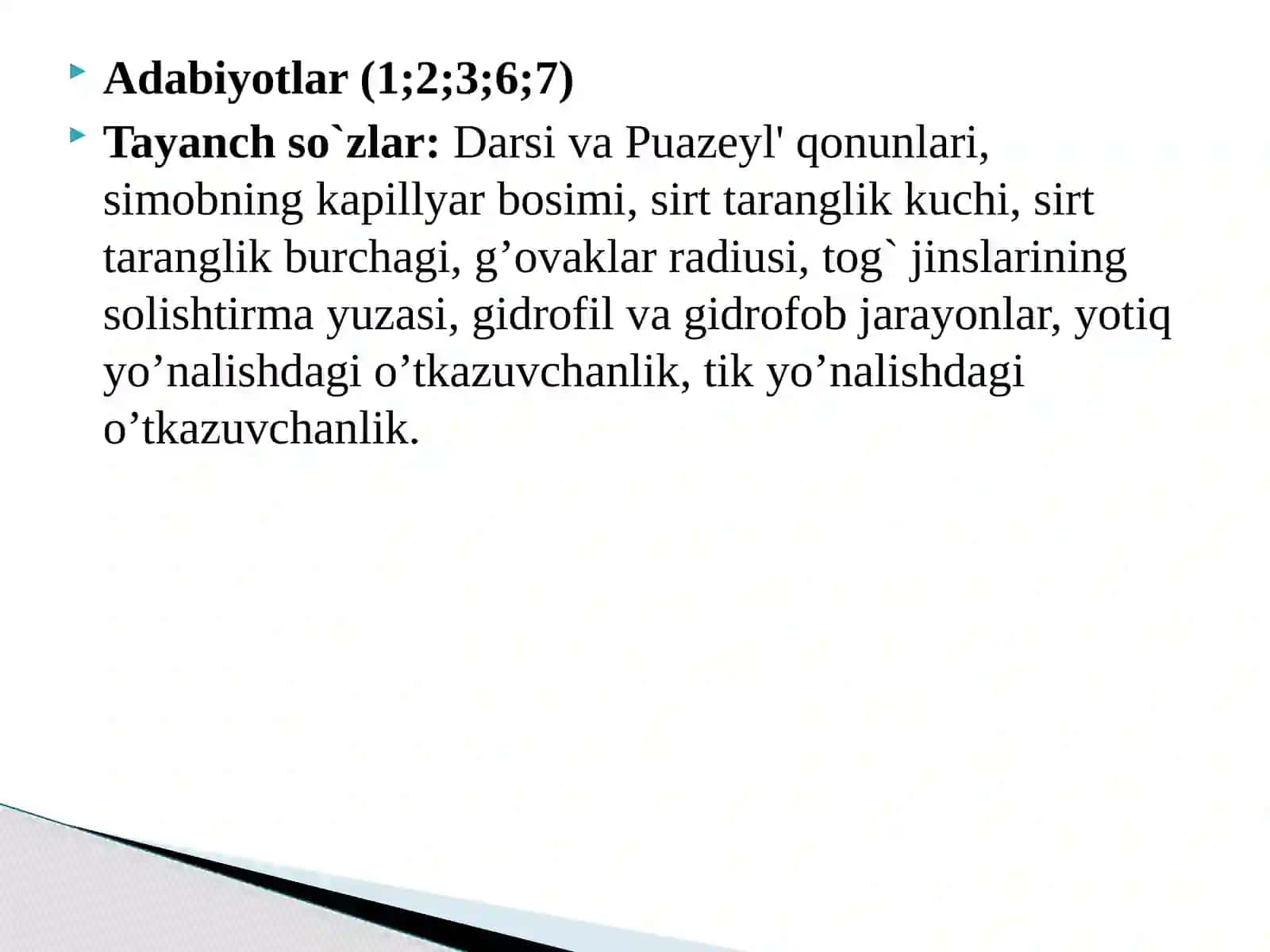 Togʻ jinslarining solishtirma yuzasi 3