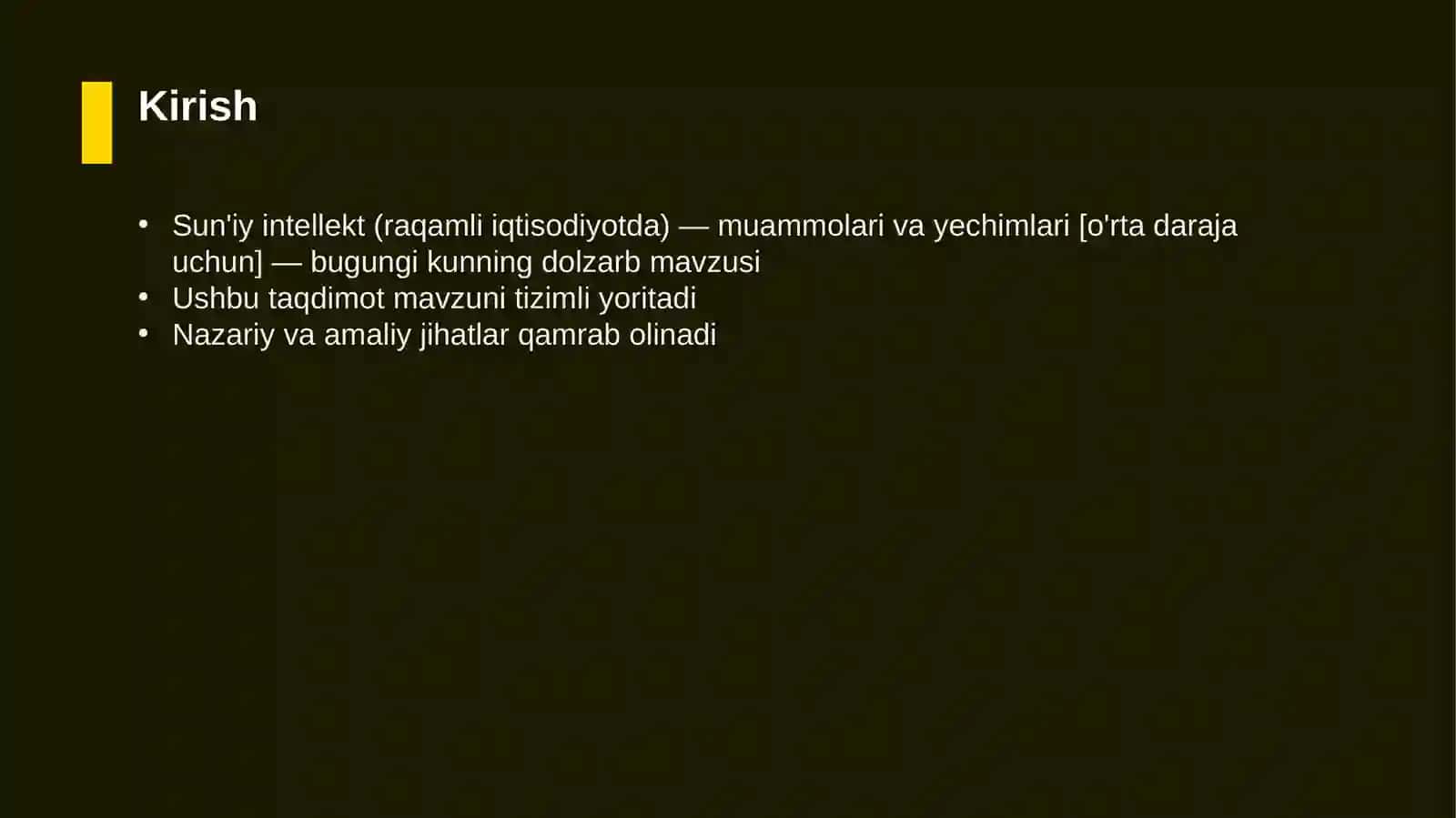 Sun'iy intellekt (raqamli iqtisodiyotda) — muammolari va yechimlari [o'rta daraja uchun] 3