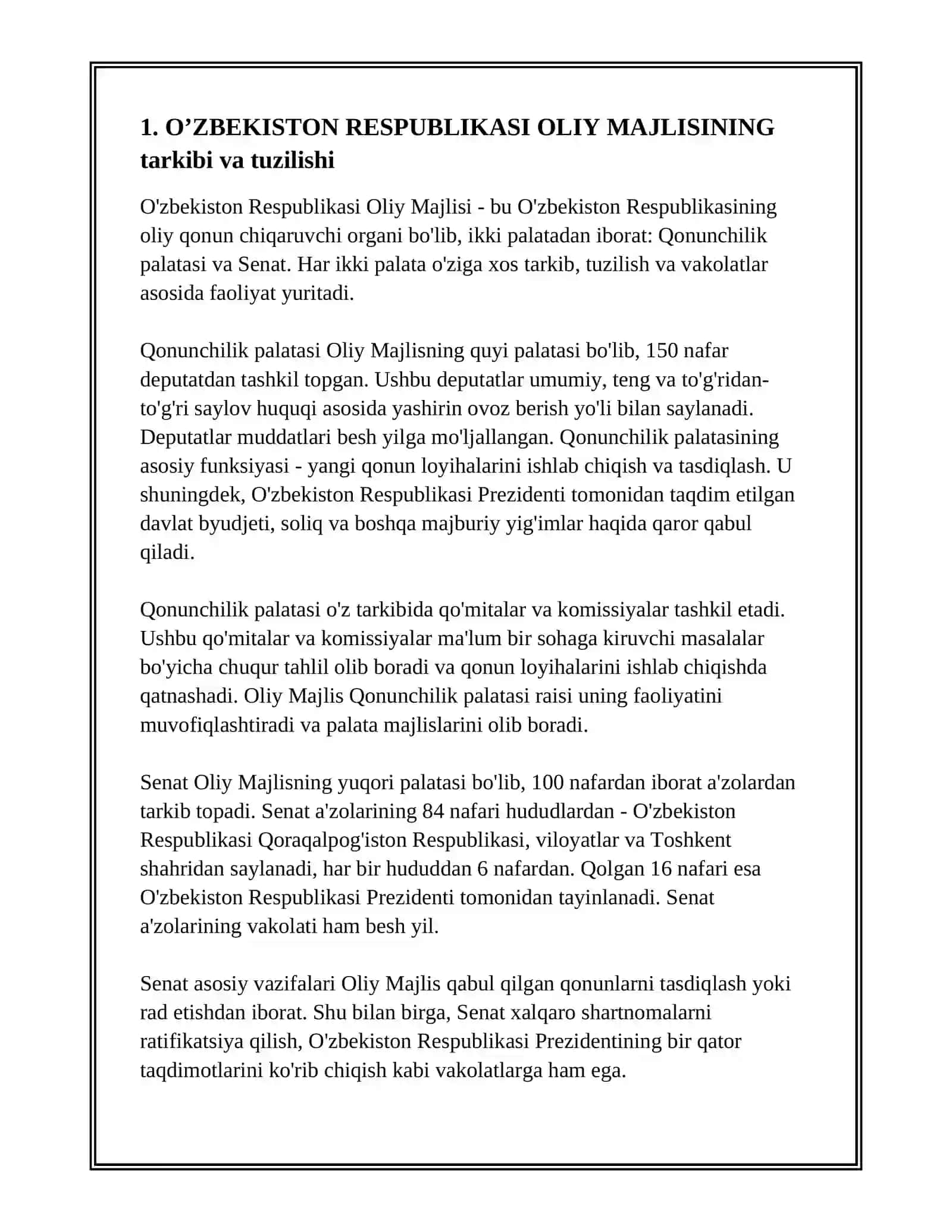 O'ZBEKISTON RESPUBLIKASI OLIY MAJLISI 3