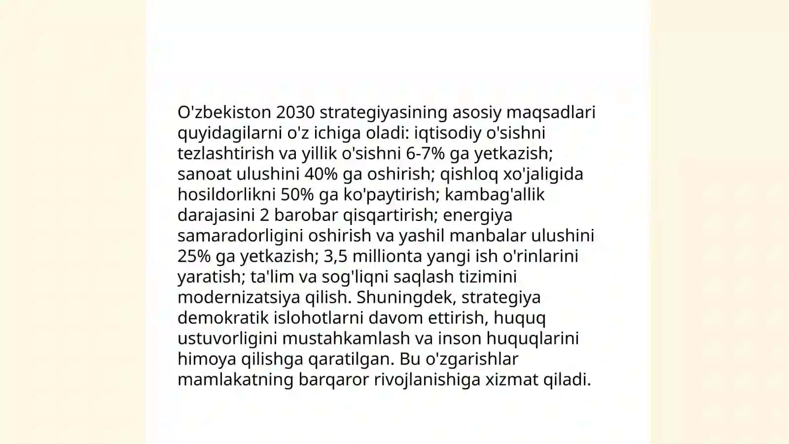 O'zbekiston 2030 strstegiyasi mazmun mohiyati 3