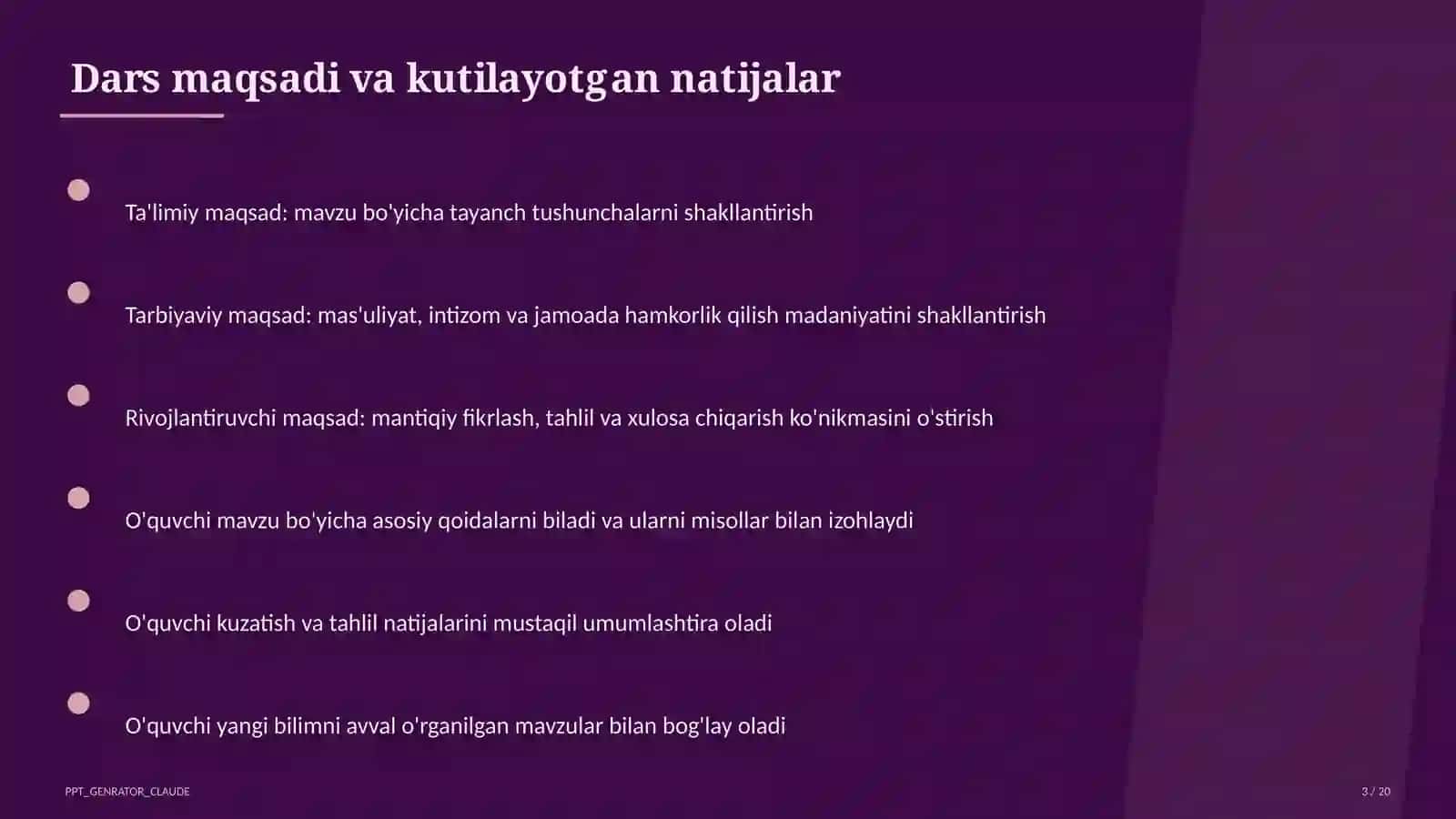 Sun'iy intellekt yordamchisi bilan dars ishlanmasi 3