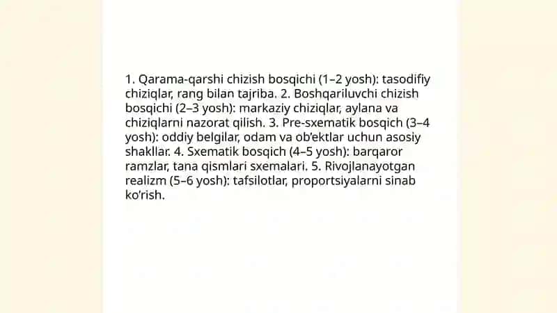 Maktabgacha yoshdagi bolalarni tasviriy faoliyatlarining o‘ziga xos xususiyatlari 3