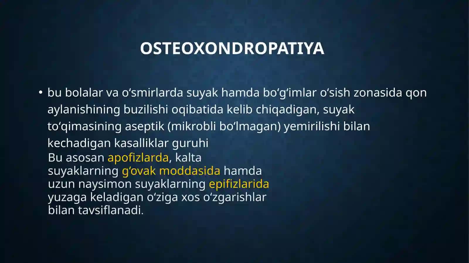 Osteoxondropatiyalar slayd (taqdimot) 3