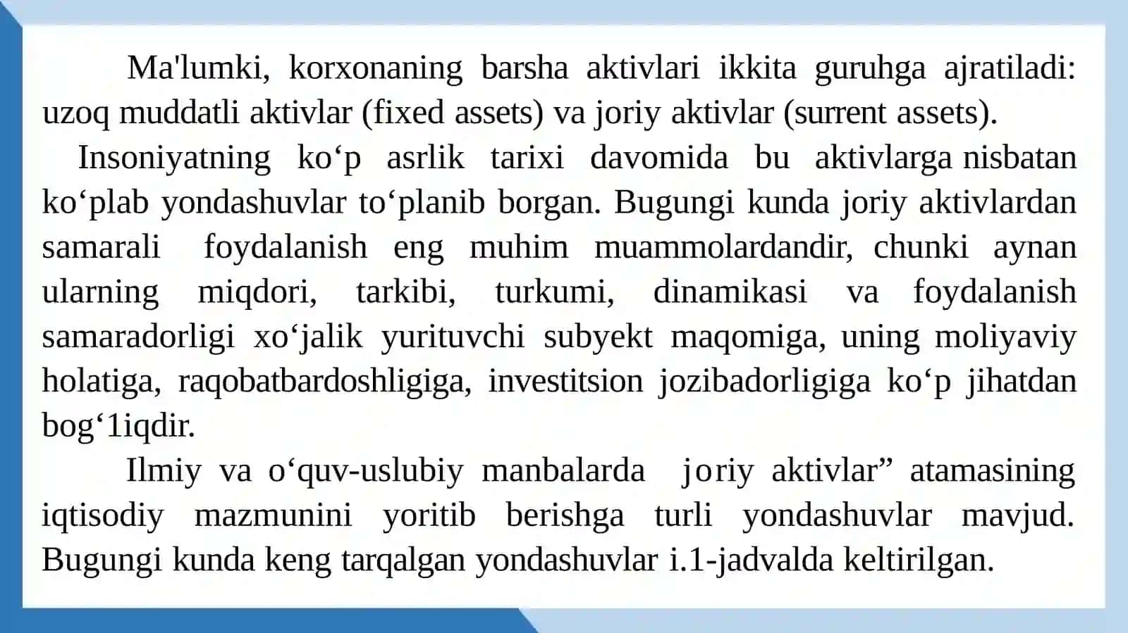 Joriy aktivlar auditi 3