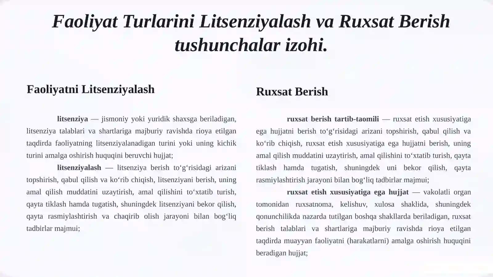 Litsenziyalash va Ruxsat berish 3