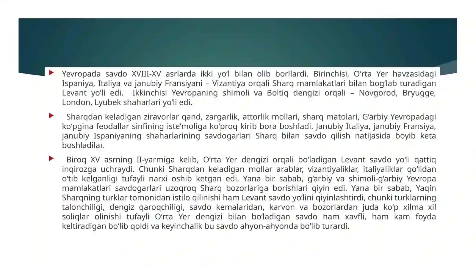 Buyuk geografik kashfiyotlar va mustamlakalarning paydo bо‘lishi 3