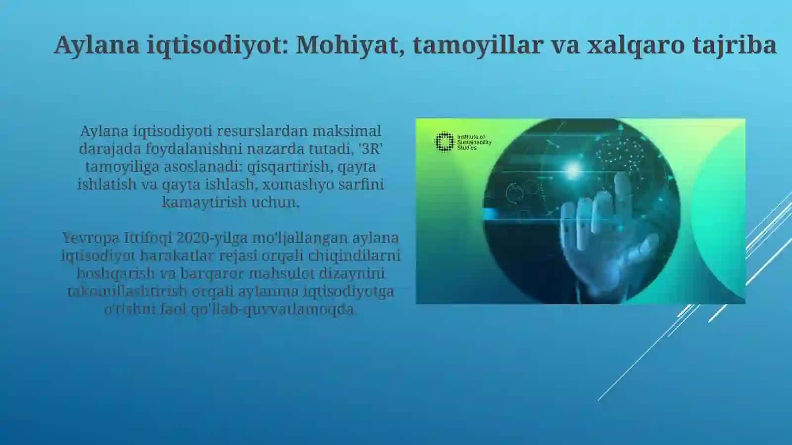 Aylana iqtisodiyot: Xalqaro tajriba 3