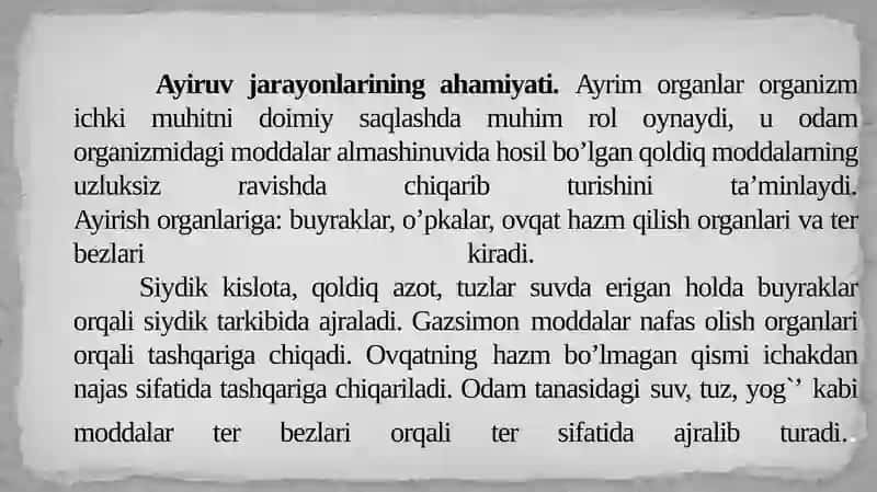 Ayiruv tizimining yosh xususiyatlari va gigiyenasi 3
