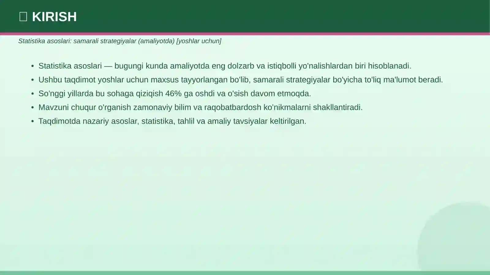 STATISTIKA ASOSLARI 3