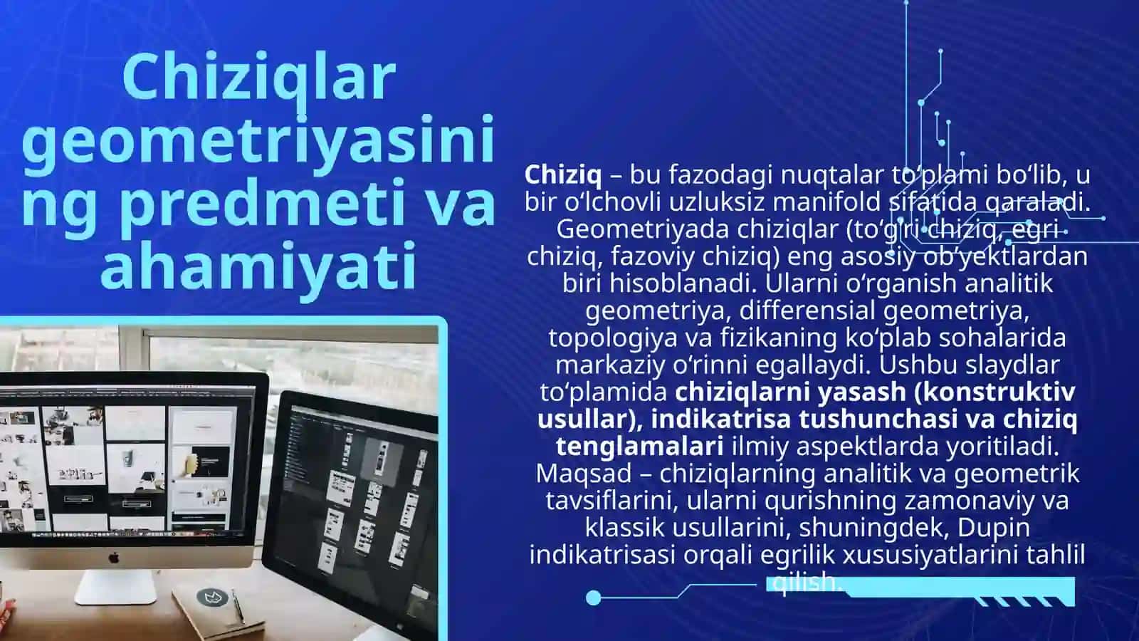 Chiziqlarni yasash.Chiziqning indikatrisasi va uning tenglamasi. 3
