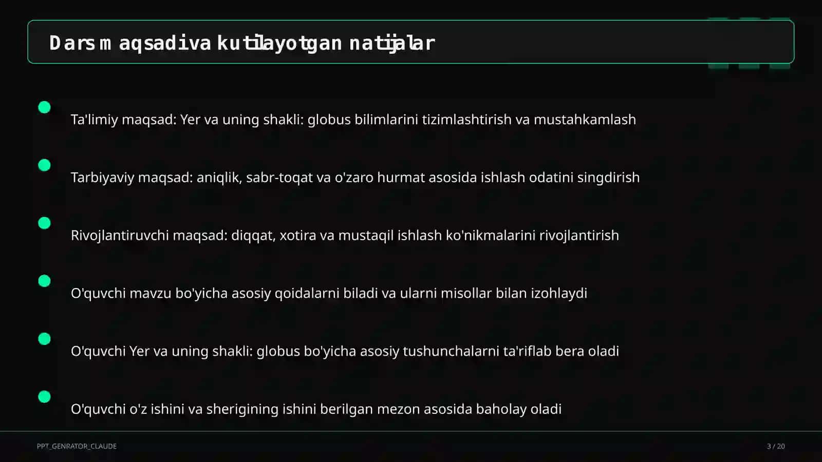 Yer va uning shakli: globus (3-sinf) 3