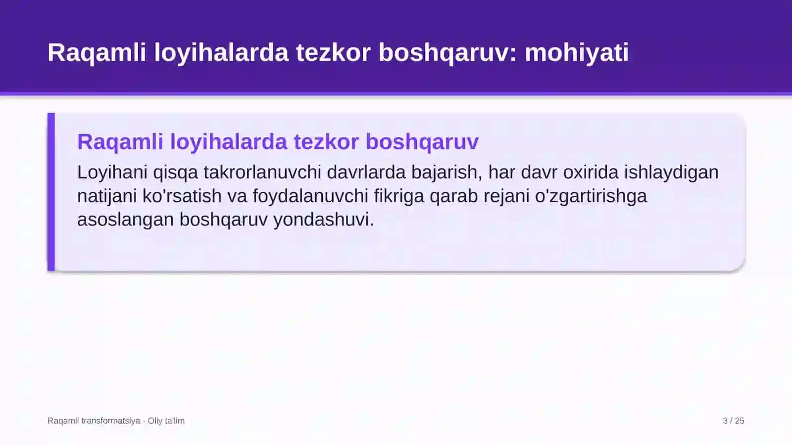 Kosmetologiya klinikalarida raqamli loyihalarda tezkor boshqaruv usullarini qo'llash 3