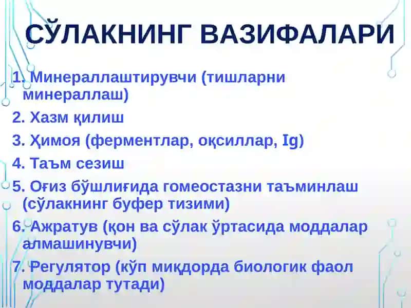 Сўлак биокимёси 3