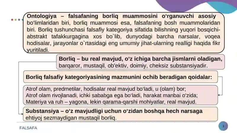 Borliq(ontologiya)va rivojlanishfalsafasi 3