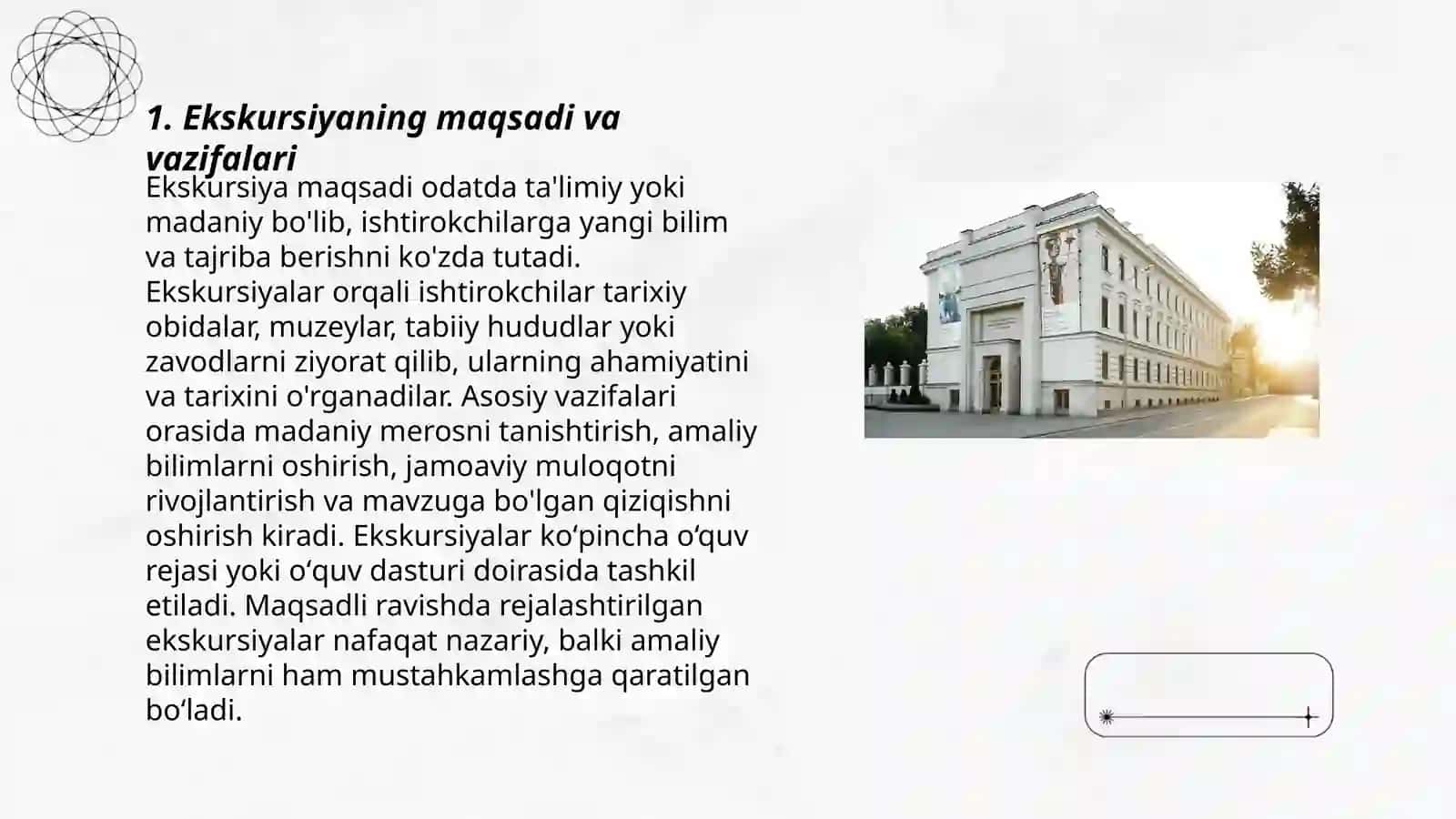 Muzey ekskursiyasini o'tkazish metodikasi 3