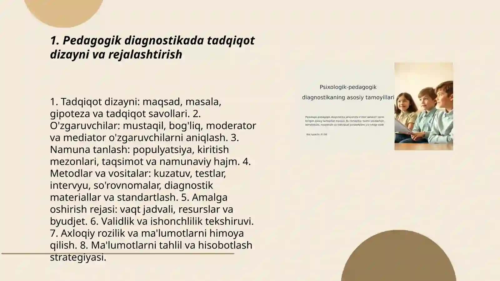 Pedagogik diagnostikada tadqiqotlarni tashkil qilish 3