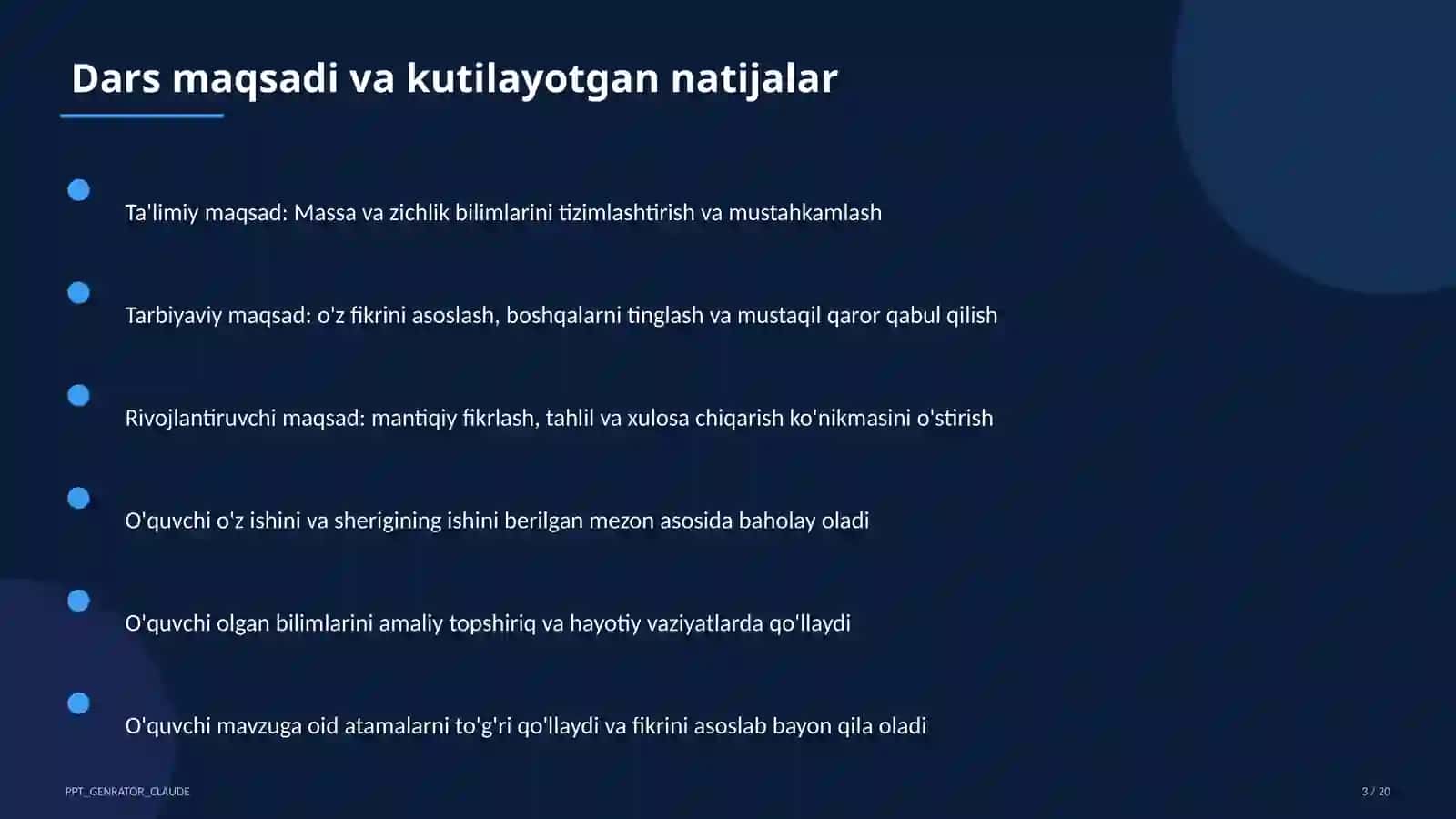Massa va zichlik (6-sinf) 3