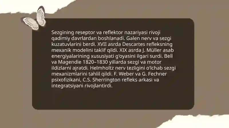 Sezgining reseptor va reflektor nazariyasi tarixiy rivojlanishi 3