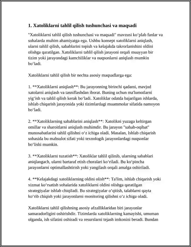 Xatoliklarni tahlil qilish usullari 3