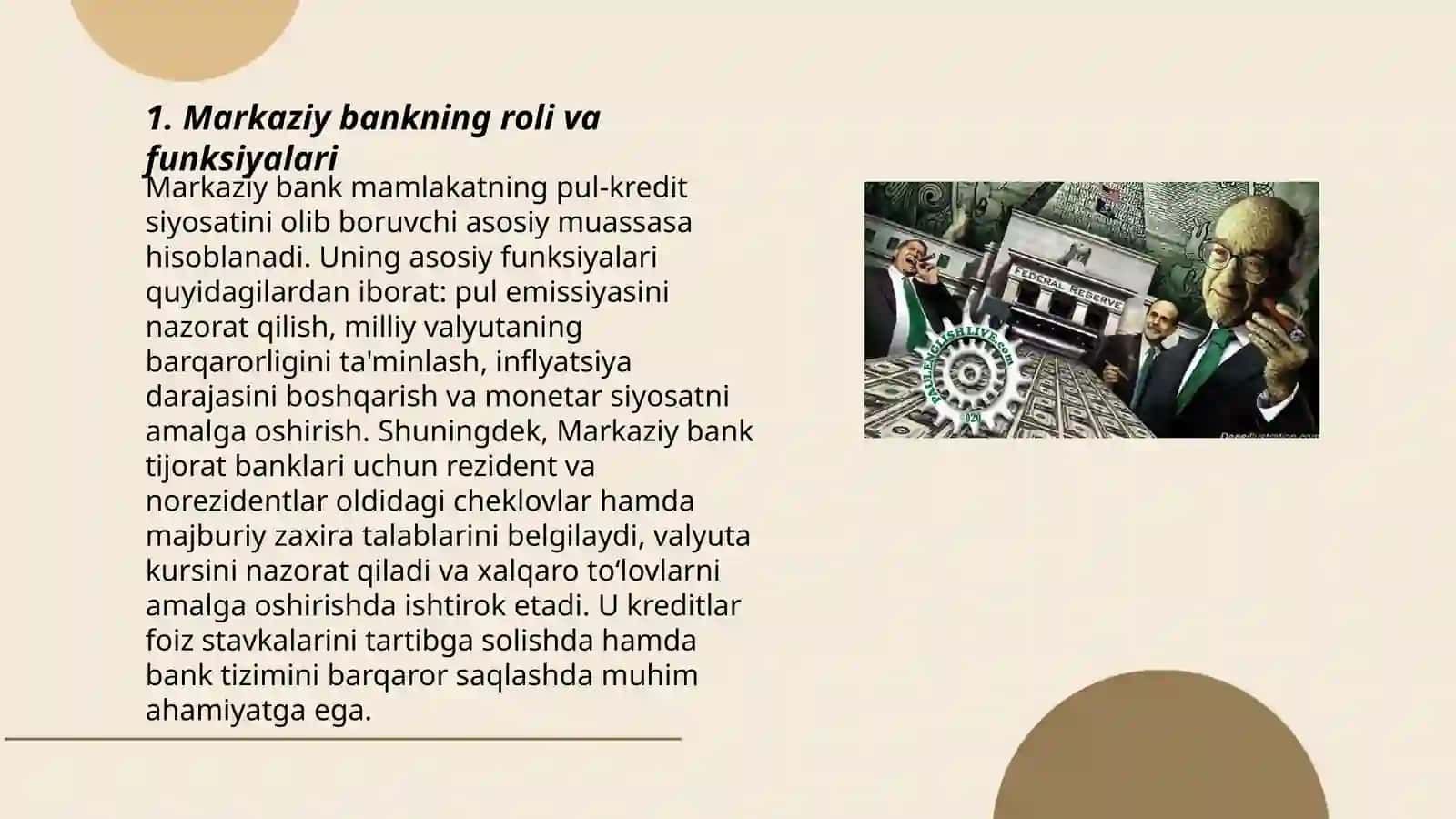 Markaziy bankning roli va funksiyalari 3