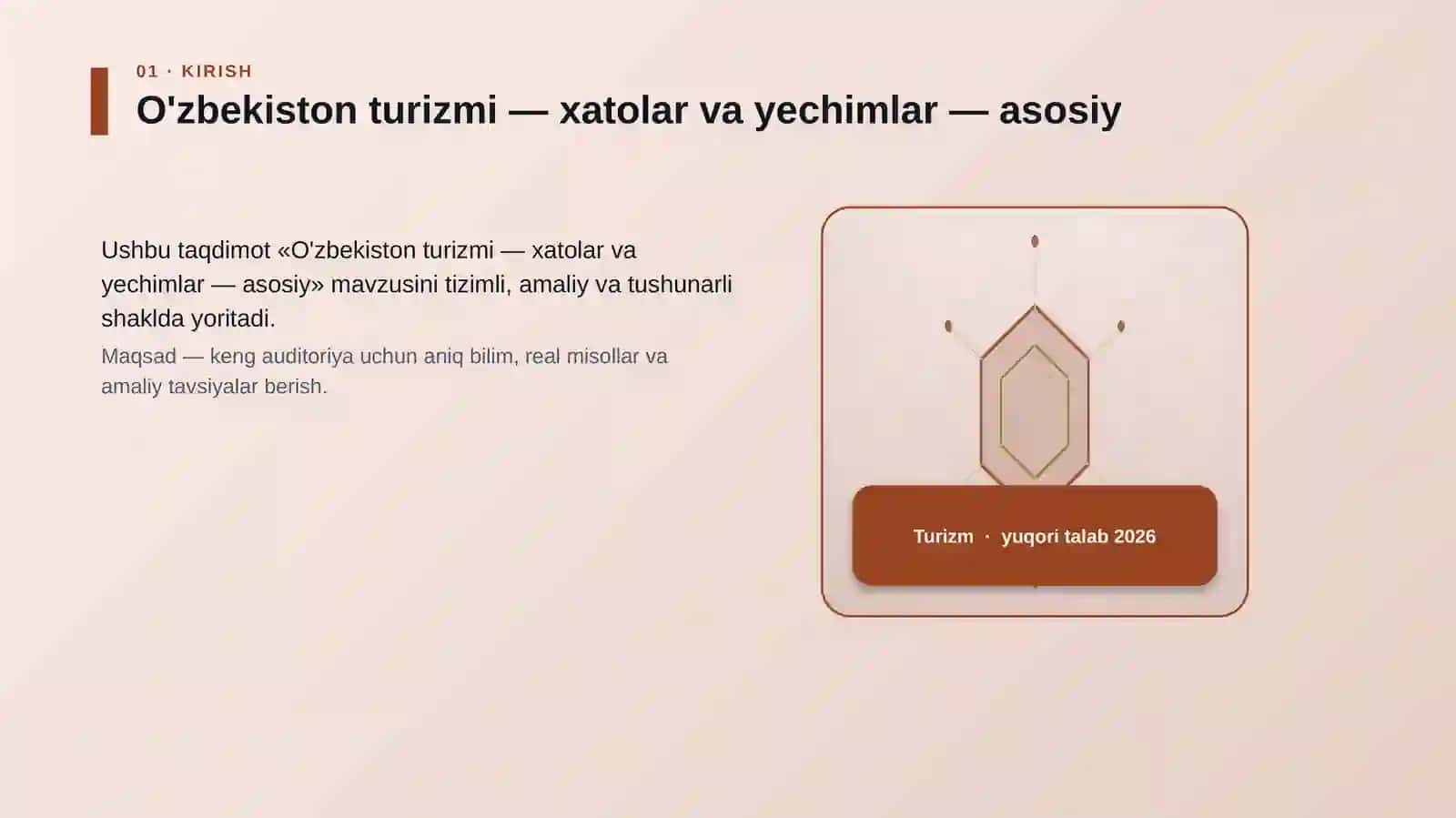 O'zbekiston turizmi — xatolar va yechimlar — asosiy 3