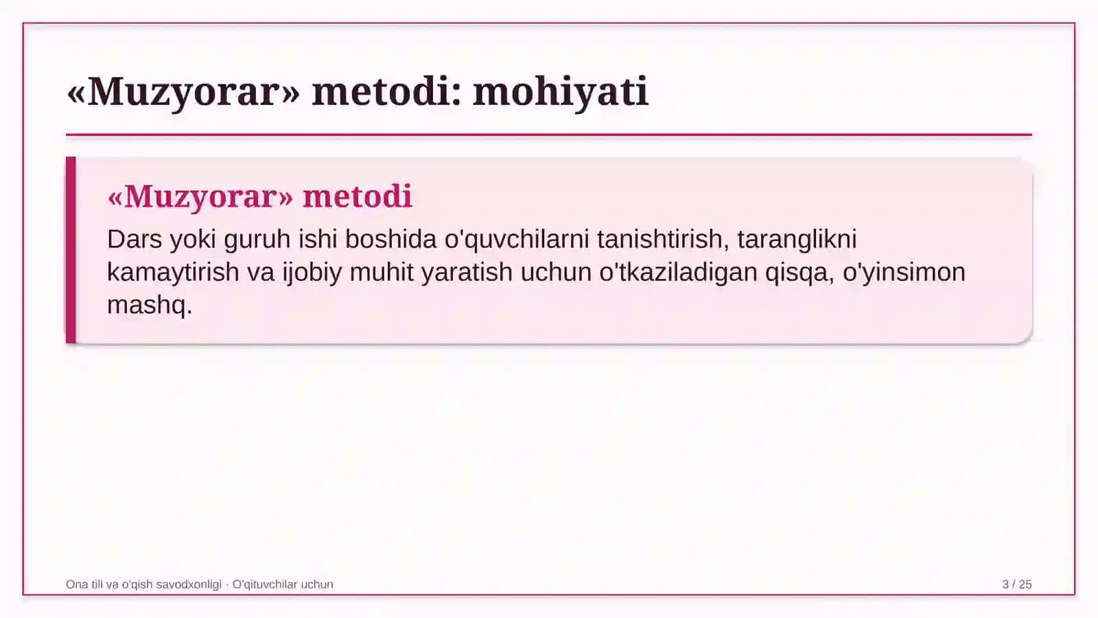 ona tili va o'qish savodxonligi darslarida muzyorar metodidan foydalanish 4552 3