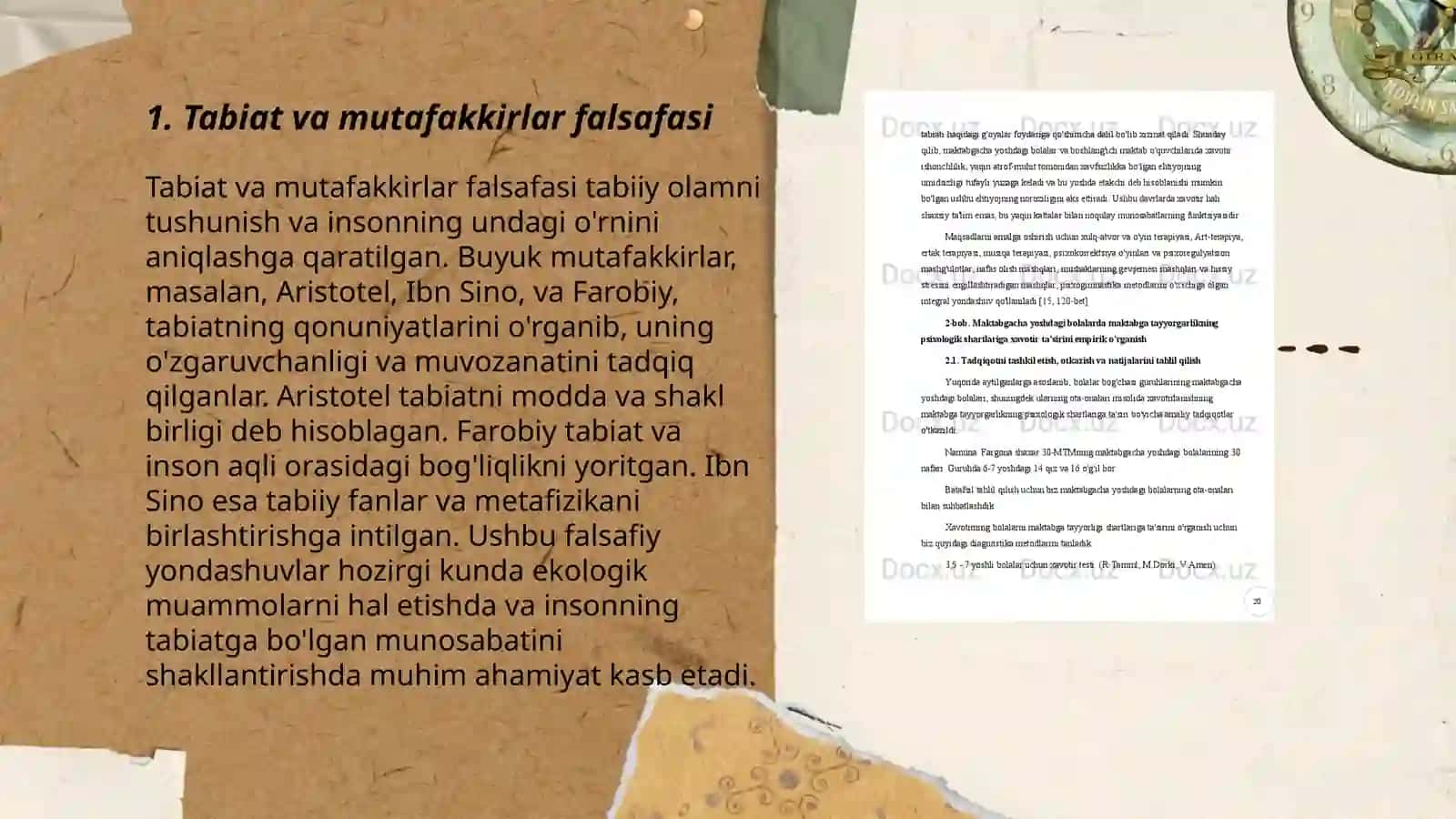 Tabiat bilan tanishtirishda mutafakkirlar merosidan foydalanish 3