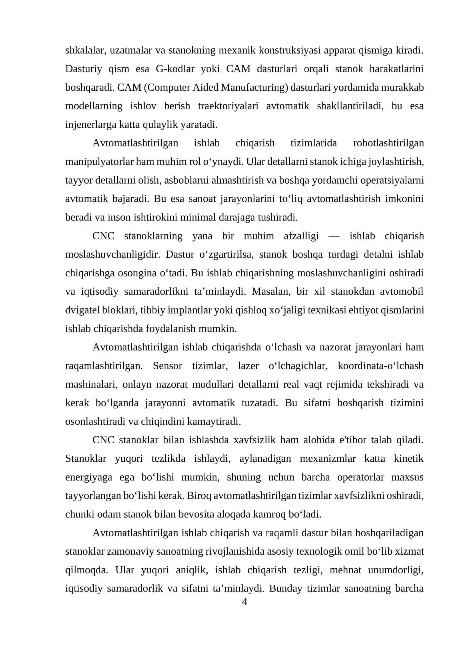 AVTOMATLASHTIRILGAN ISHLAB CHIQARISH VA RAQAMLI DASTUR BILAN BOSHQARILADIGAN STANOKLAR UCHUN ASBOBLAR, ULARGA QO‘YILADIGAN TALABLAR VA ALOHIDA XUSUSIYATLAR 3