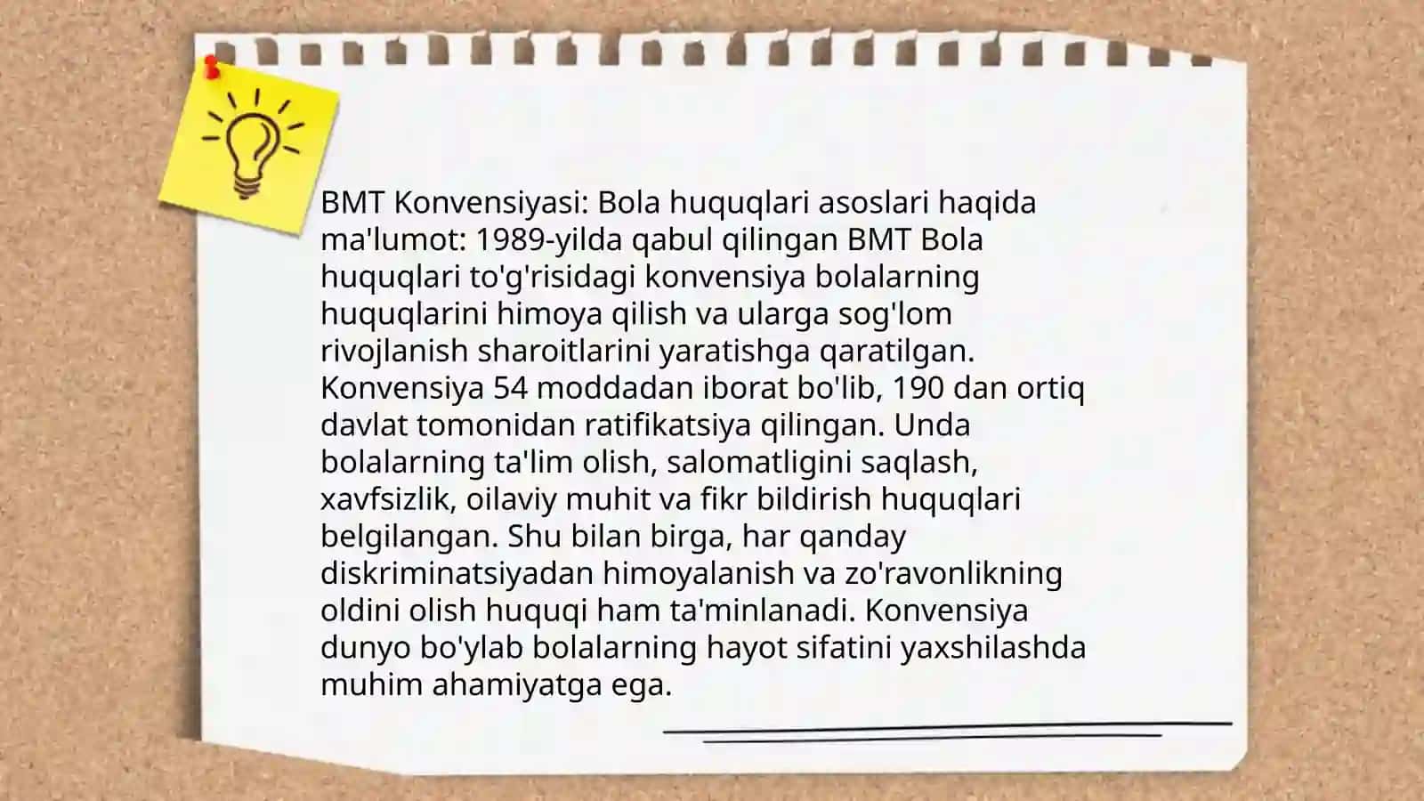 BMT Konvensiyasi: Bola huquqlari asoslari 3