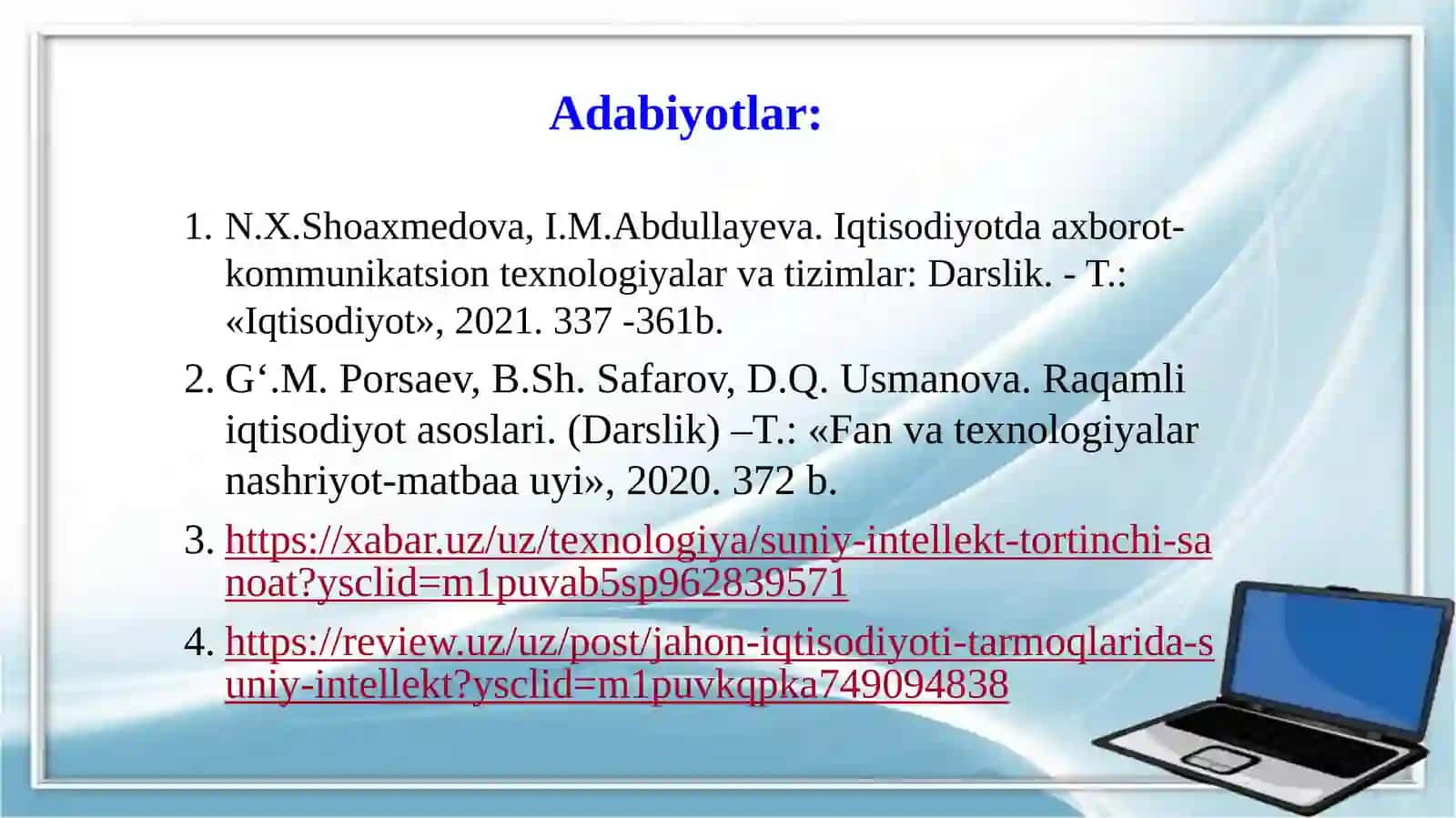 Iqtisodiyotning turli tarmoqlarida sun’iy intellekt texnologiyalaridan foydalanish imkoniyatlari 3