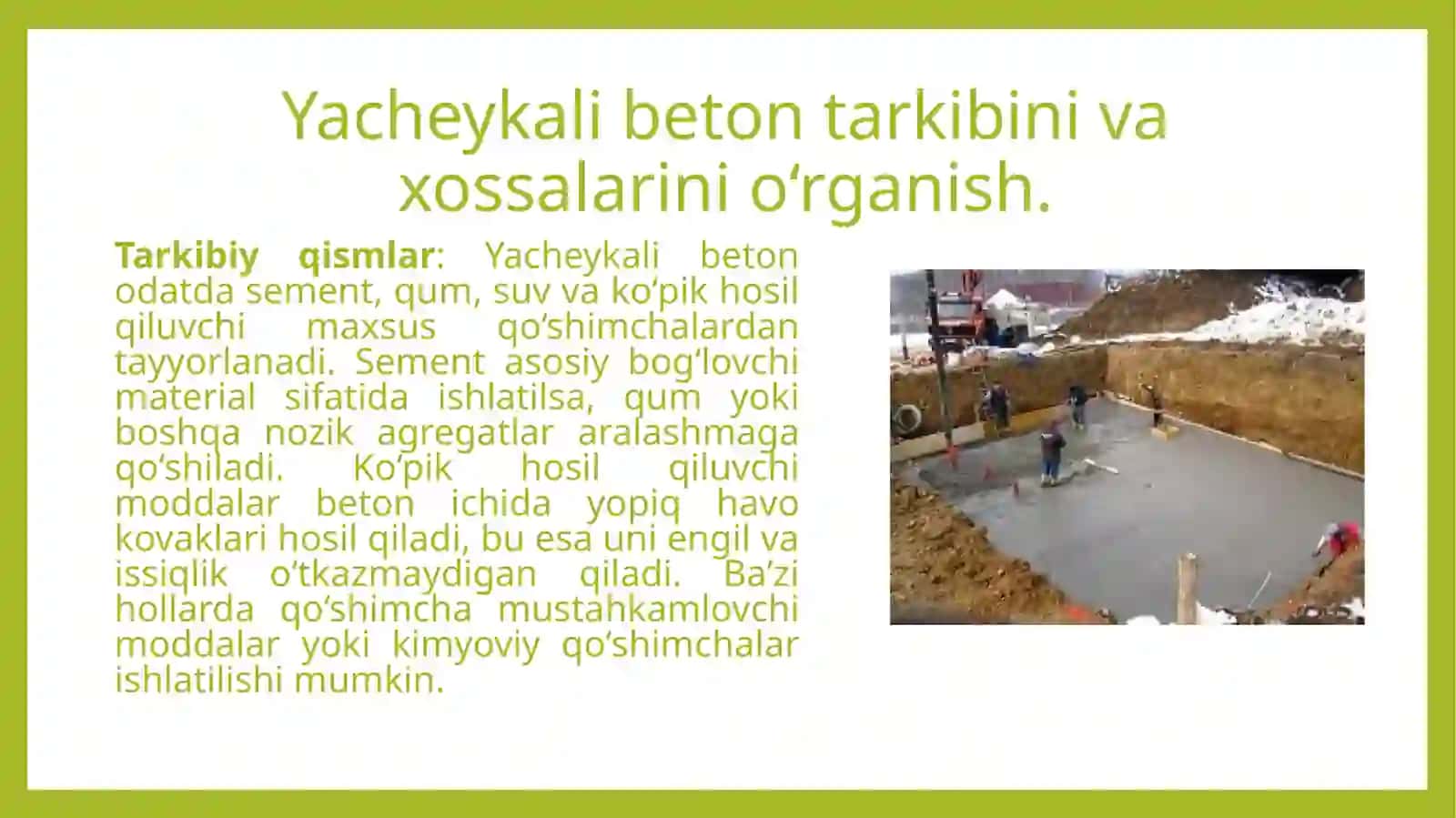 Yacheykali beton tayyorlash texnologiyasi 3
