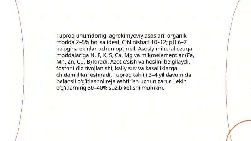 Dehqonchilik mahsuldorligini va atrof muhitini yaxshilashning agrokimyoviy asoslari 3