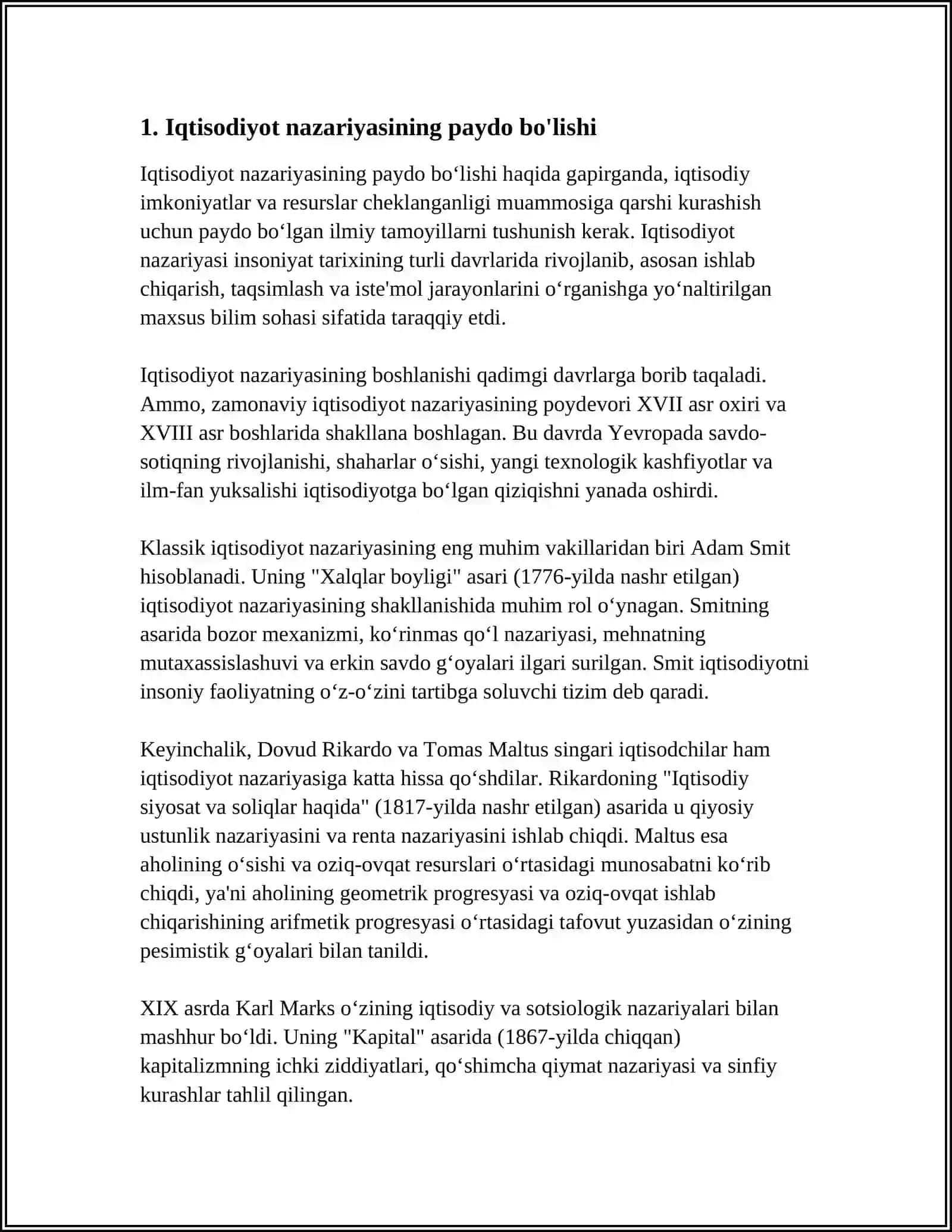 IQTISODIYOT NAZARIYASI RIVOJLANISHINING ASOSIY BOSQICHLARI 3