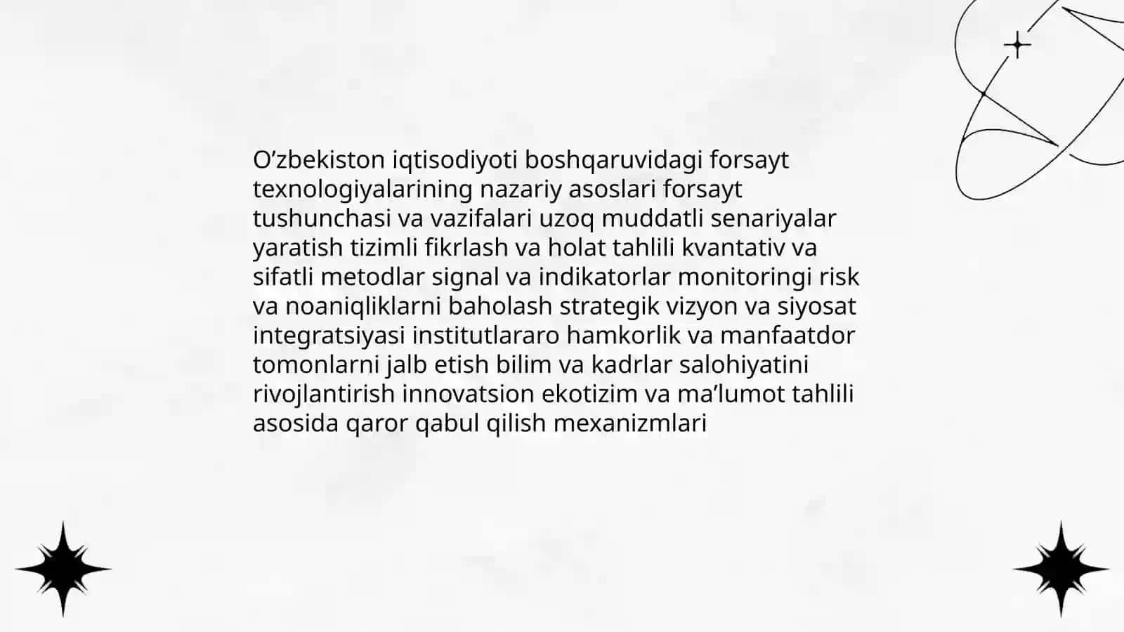 O’zbekiston iqtisodiyoti boshqaruvidagi forsayt texnologiyalaridan foydalanish 3
