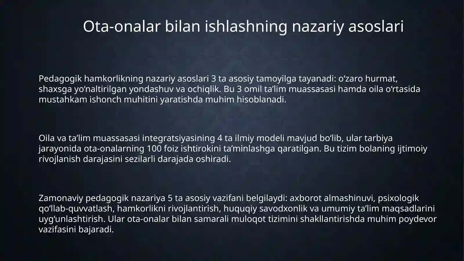 Taʼlim muassasalaring ota-onalar va jamoatchilik bilan guruh tarzida ishlash shakllari 3