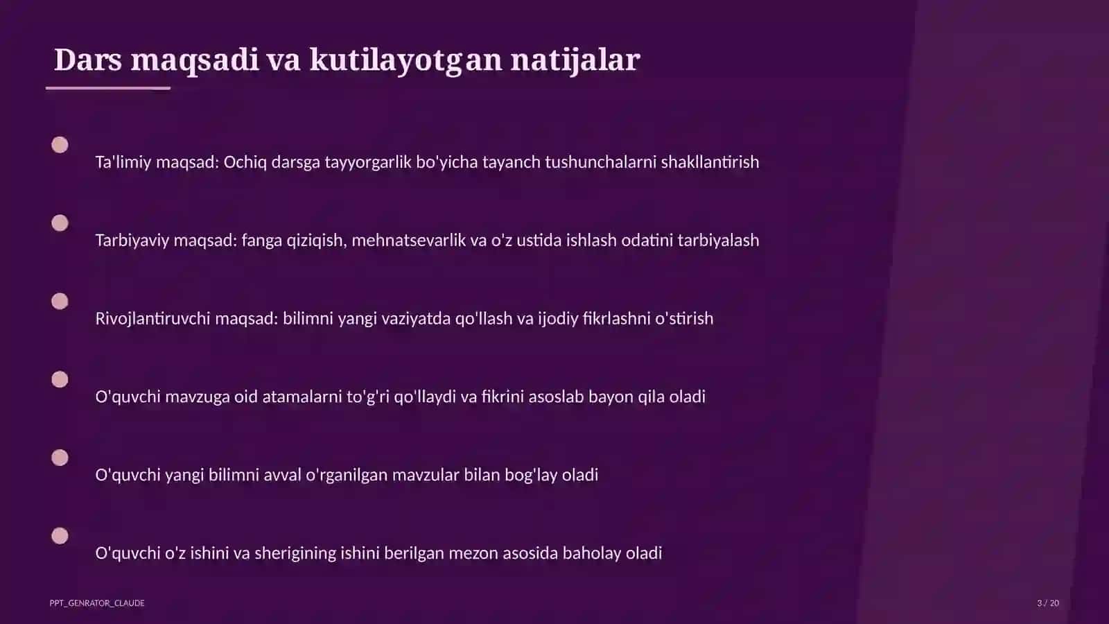 Ochiq darsga tayyorgarlik 3