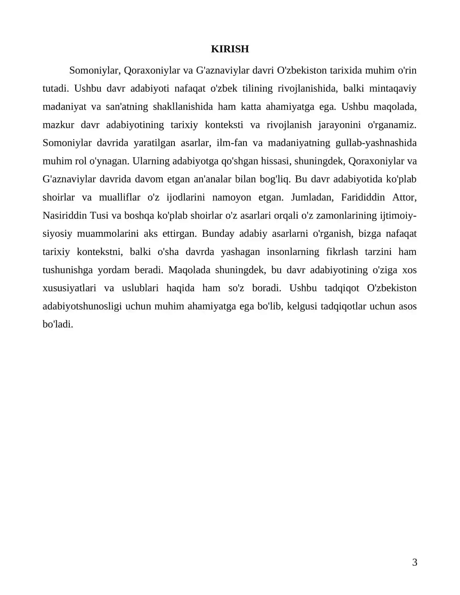 Somoniylar, Qoraxoniylar va G'aznaviylar adabiyoti tahlili 3
