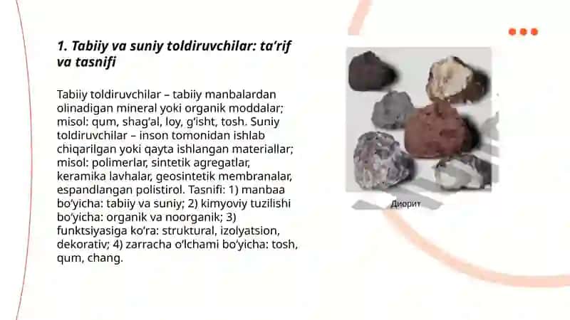 Tabiiy va suniy toldiruvchilar 3