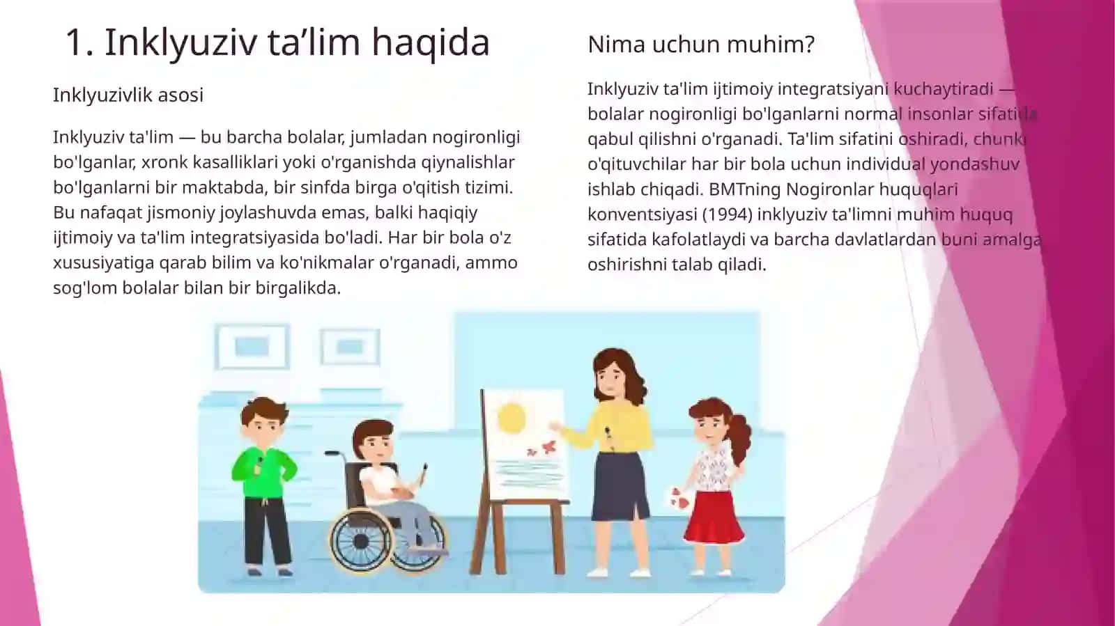 Inklyuziv ta’lim g‘oyalarini amaliyotga tadbiq etish bo‘yicha turli guruhlarga mansub respondentlarning fikrlarini aniqlashga qaratilgan sotsiologik tadqiqotlar 3