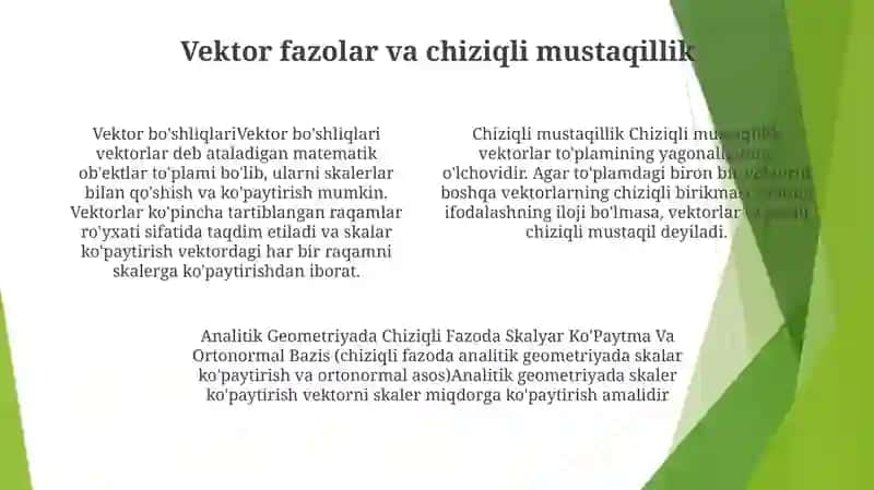 Analitik Geometriyada Chiziqli Fazoda Skalyar Ko'Paytma Va Ortonormal Bazis 3